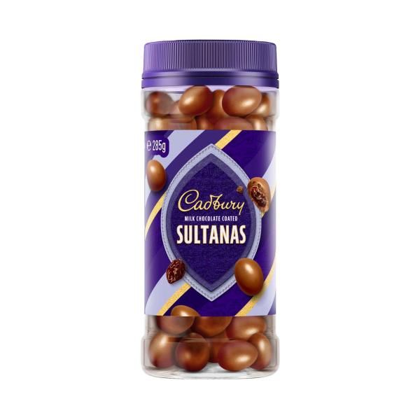 CADBURY MILK CHOCOLATE COATED SULTANAS 285G