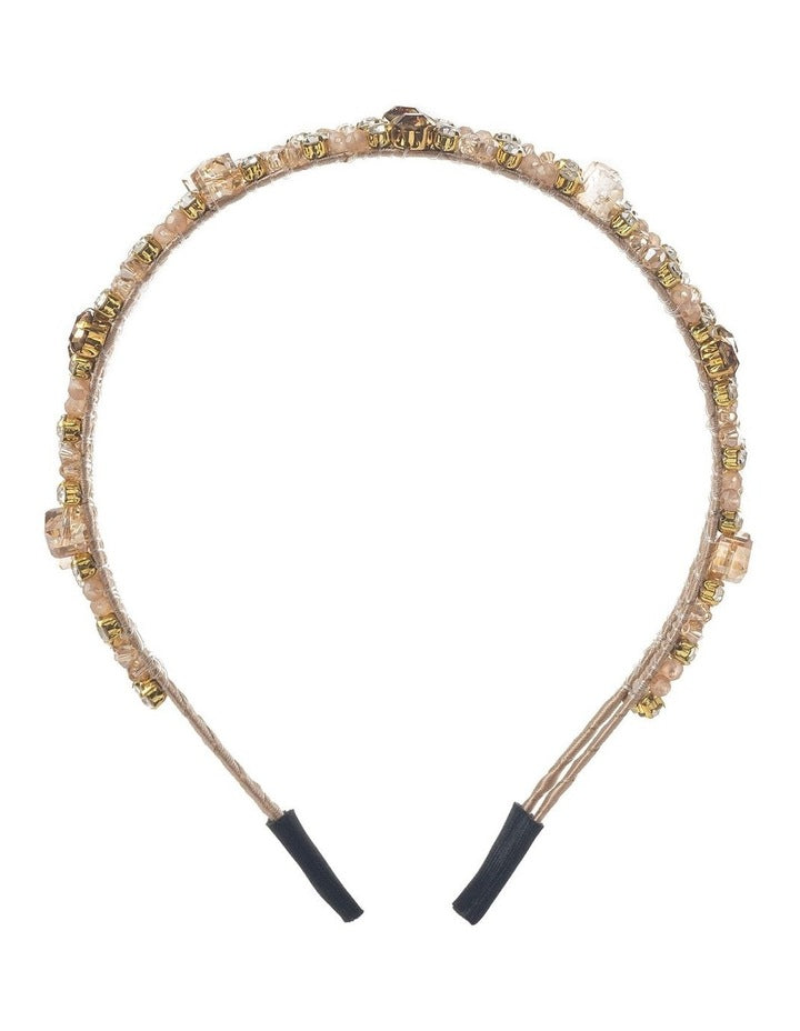Jewelled Double Headband in Champagne