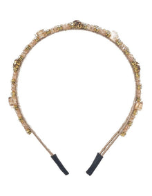 Jewelled Double Headband in Champagne