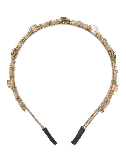 Jewelled Double Headband in Champagne