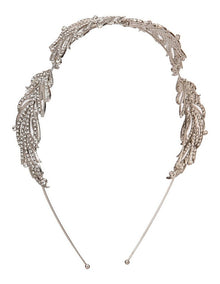 Jewelled Leaf Heaband in Rhodium