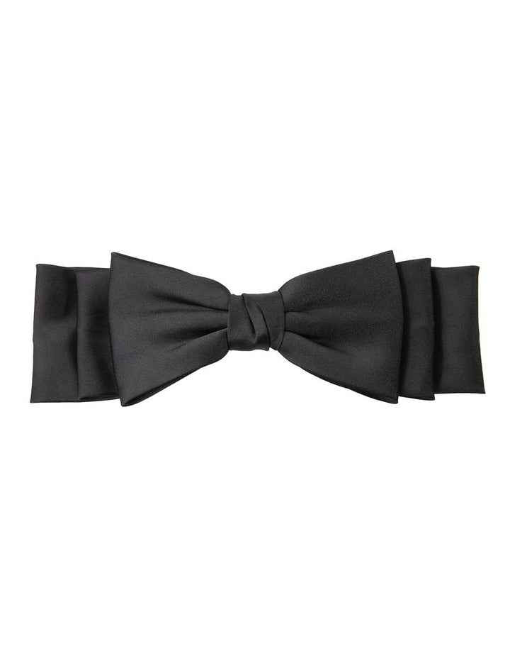Fabric Bow Barrette in Black