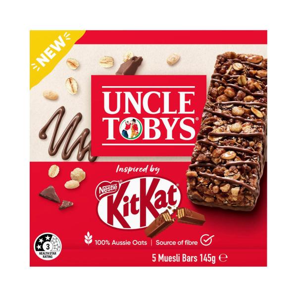 UNCLE TOBYS KIT KAT MUESLI BAR 145G