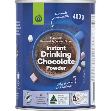 Woolworths Instant Chocolate Powdered Drink 400g