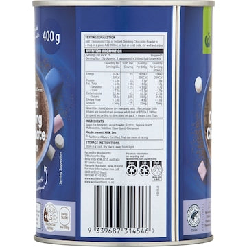 Woolworths Instant Chocolate Powdered Drink 400g