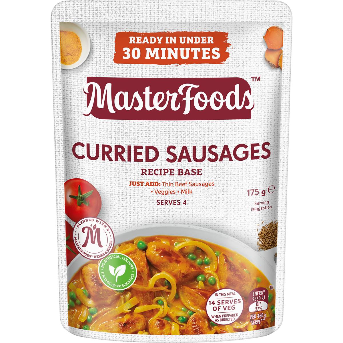 MasterFoods Curried Sausages Recipe Base 175g