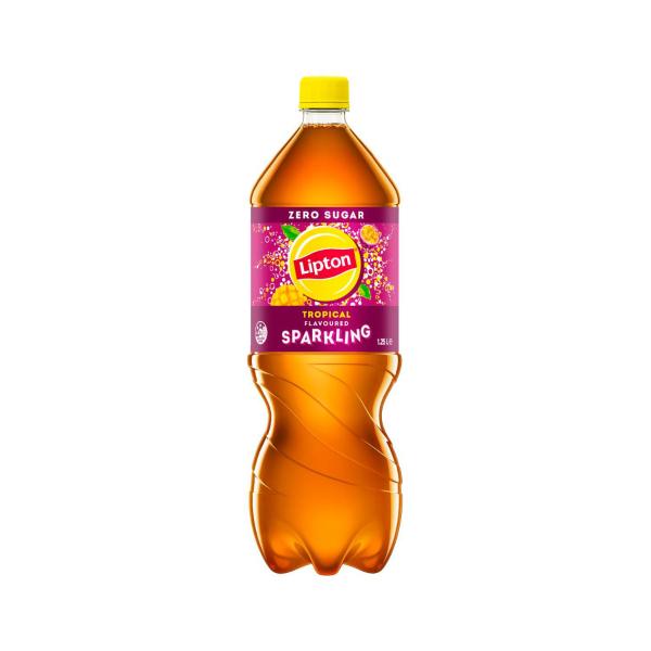 LIPTON SPARKLING NO SUGAR TROPICAL ICED TEA SOFT DRINK 1.25L