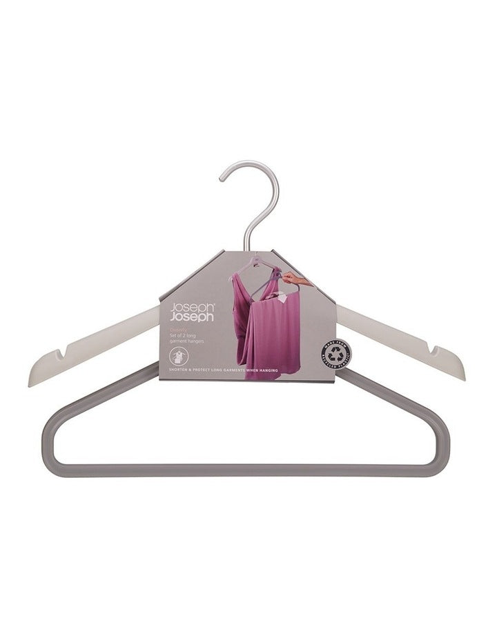 Garment Care Hanger Long Garment Hanger 2 Pack in White