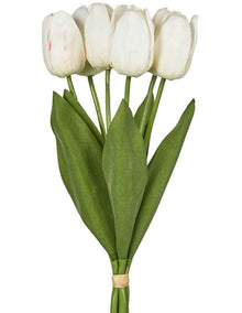 Soft Touch Tulip Bunch 45cm in White