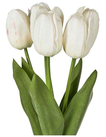 Soft Touch Tulip Bunch 45cm in White