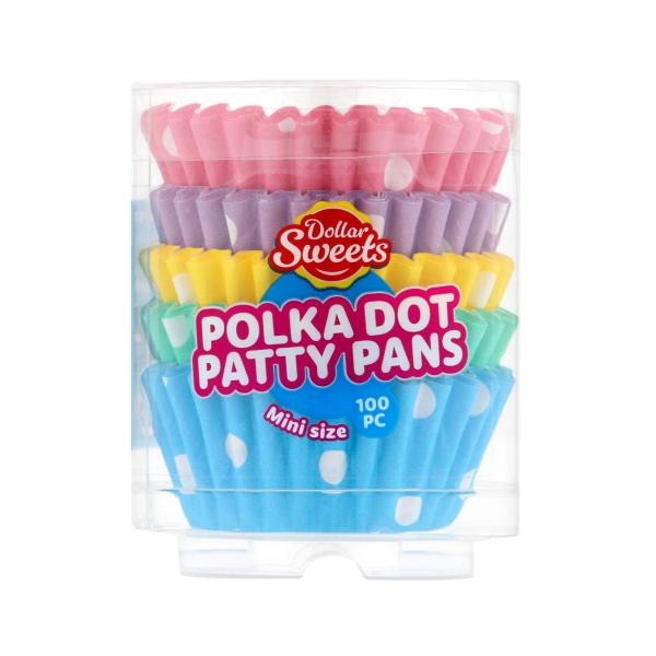 DOLLAR SWEETS MINI POLKA DOT PATTY PANS 100PACK