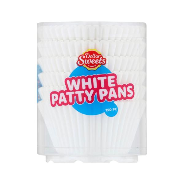 DOLLAR SWEETS WHITE PATTY PANS 150PACK
