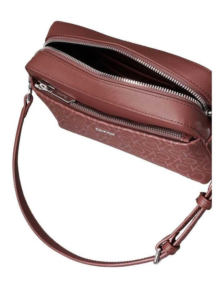 Logo Convertible Crossbody Bag in Chocolate