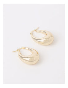 Oval Hoop Earrings in Gold