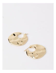 Hammered Hoop Earrings in Gold