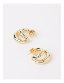Double Crescent Earrings in Gold