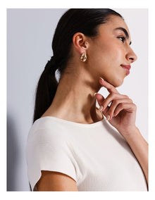 Double Crescent Earrings in Gold