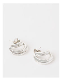 Double Crescent Earrings in Silver
