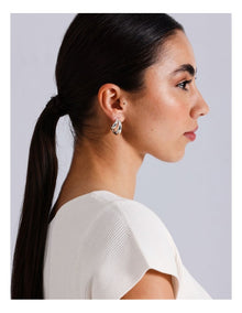Double Crescent Earrings in Silver