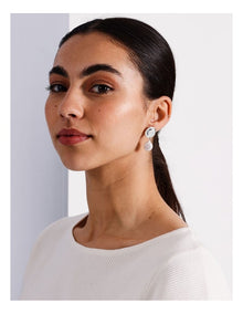 Pearl Drop Earrings in Silver