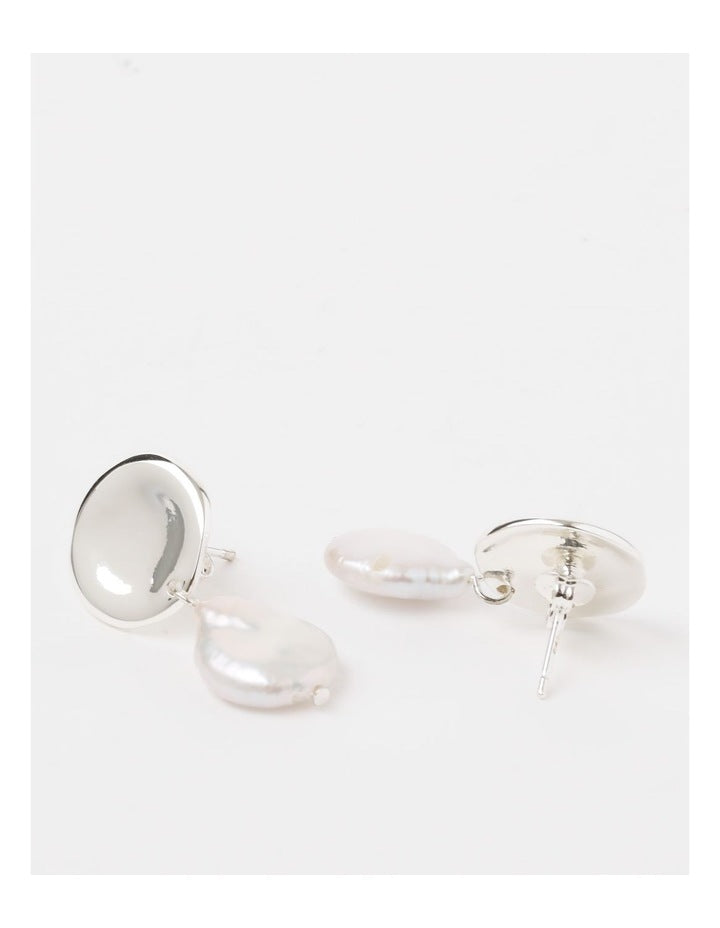 Pearl Drop Earrings in Silver