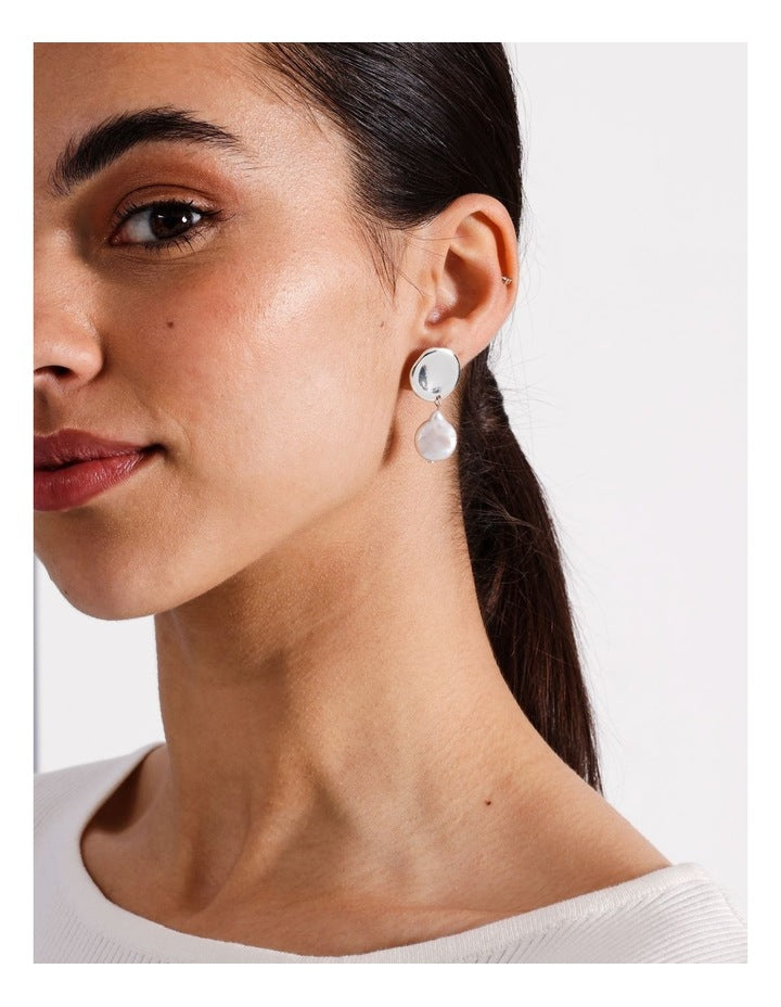 Pearl Drop Earrings in Silver