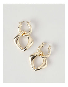 Rectangle Double Earrings in Gold