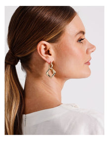 Rectangle Double Earrings in Gold