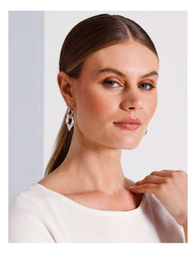 Rectangle Double  Earrings in Silver