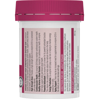Swisse Ultiboost High Strength Co-Enzyme Q10 Capsules 30 pack