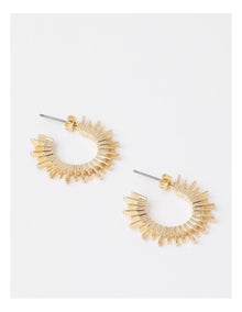 Sunburst Hoop Earrings in Gold