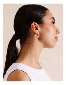 Sunburst Hoop Earrings in Gold