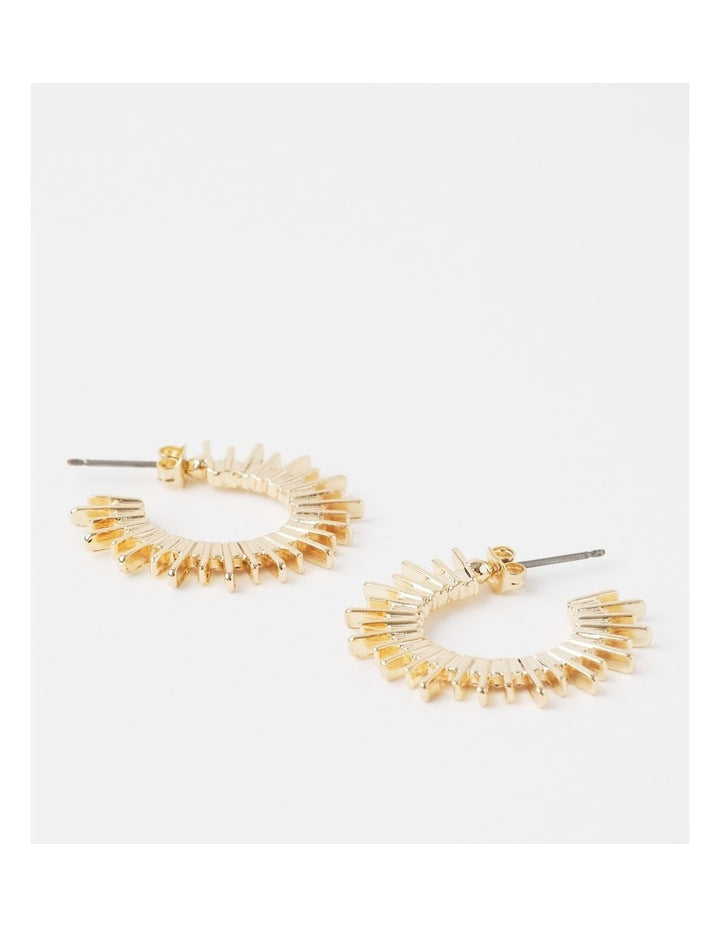 Sunburst Hoop Earrings in Gold