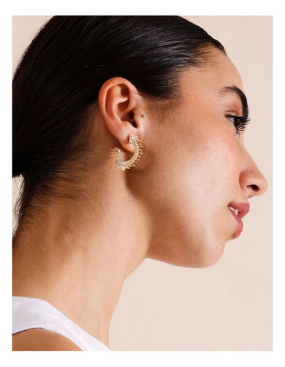 Sunburst Hoop Earrings in Gold