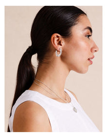 Sunburst Hoop Earrings in Silver