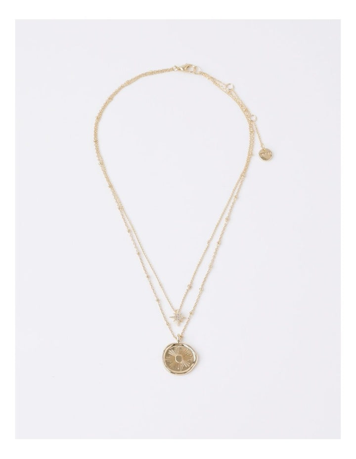 Layered Celestial Necklace in Gold