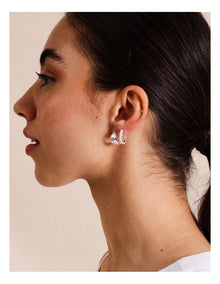 2 Pack Huggies Earrings in Silver