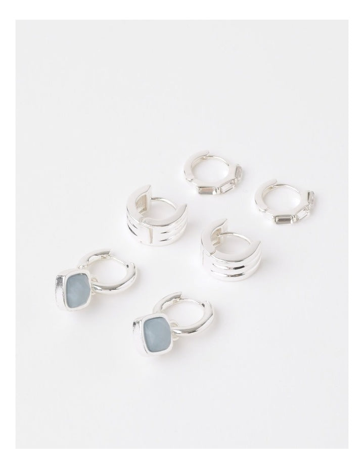3 Pack Blue Gift Box in Silver