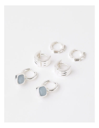 3 Pack Blue Gift Box in Silver
