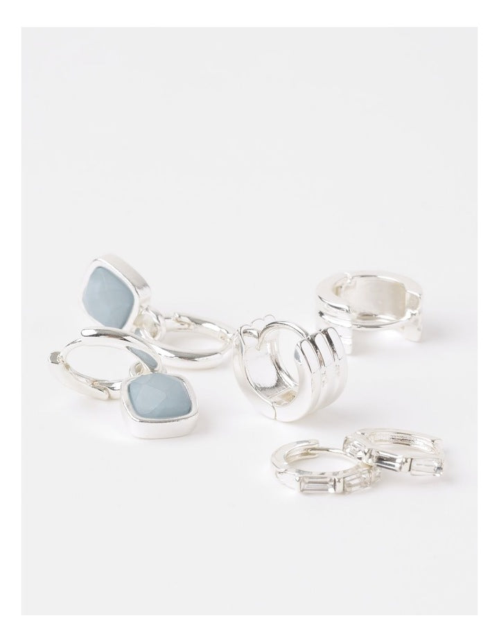 3 Pack Blue Gift Box in Silver