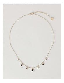 Four Leaf Clover Necklace in Gold Black