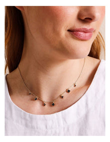 Four Leaf Clover Necklace in Gold Black