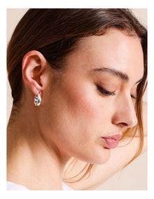 2 Pack Rectangle Huggies Earrings in Silver