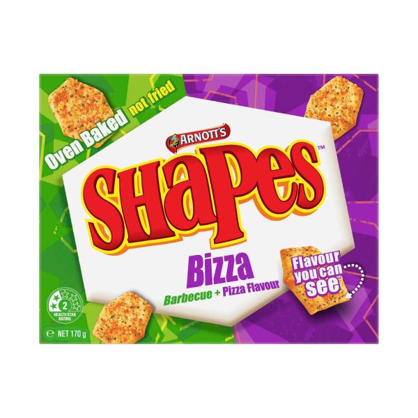 ARNOTT'S SHAPES BIZZA CRACKER BISCUITS 170G