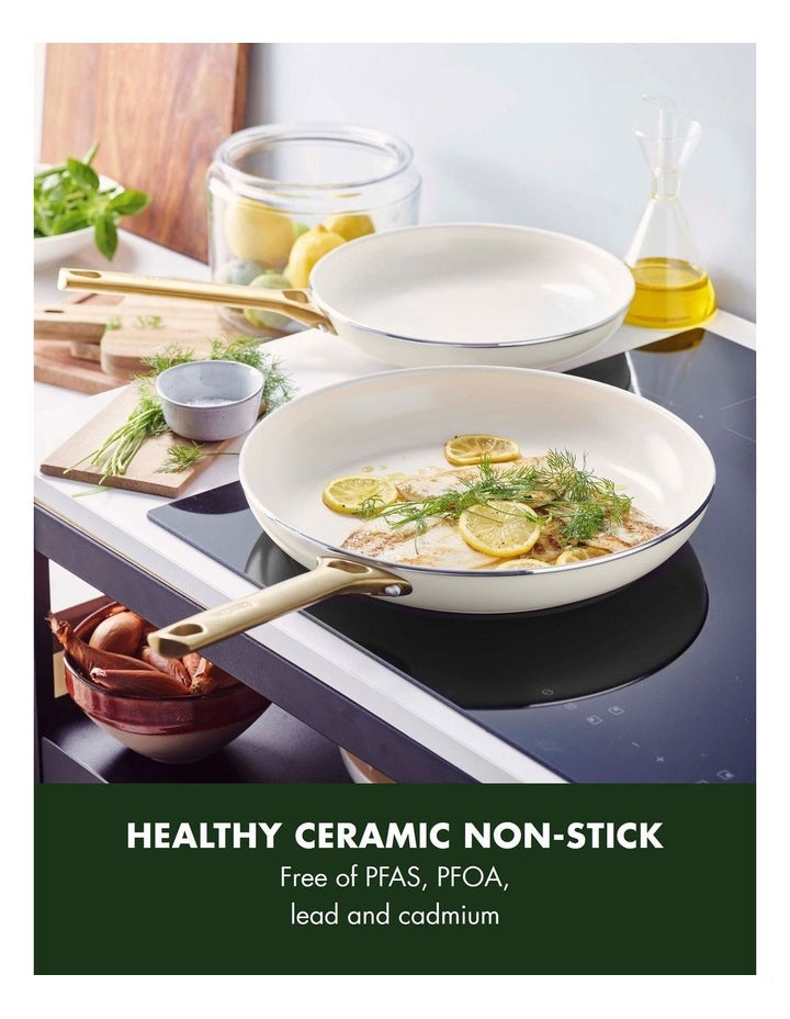 Padova 2pc Frypan Set 26/30cm Cream White PFAS-free