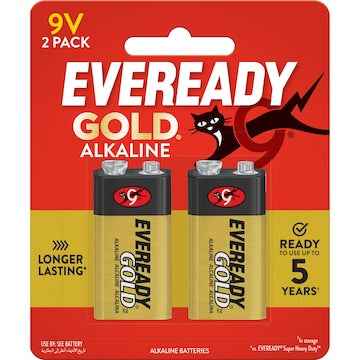 Eveready Gold 9V Alkaline Batteries 2 pack