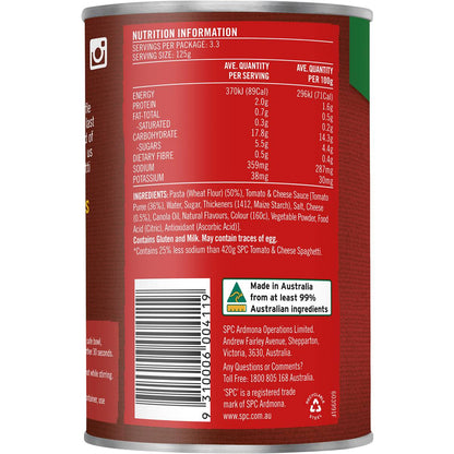 SPC Spaghetti Tomato & Cheese Salt Reduced 420g