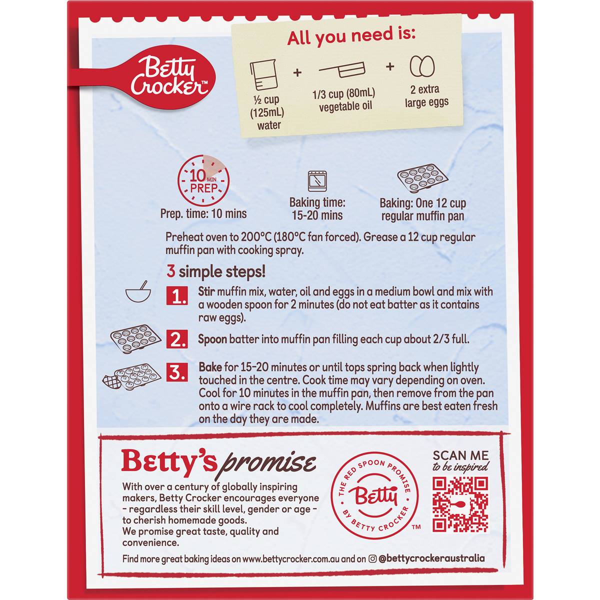 Betty Crocker Triple Chocolate Muffin Mix 500g