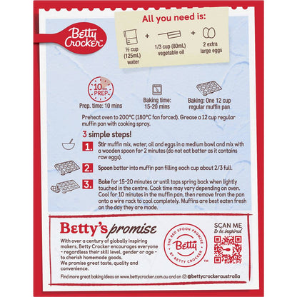 Betty Crocker Triple Chocolate Muffin Mix 500g