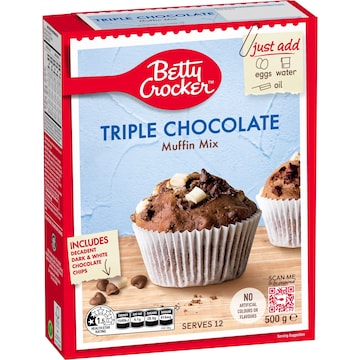 Betty Crocker Triple Chocolate Muffin Mix 500g